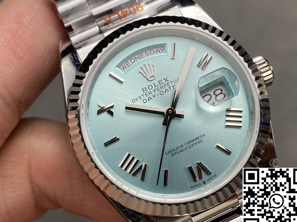 Day M128236-0018 v5 Tungsten Factory QF Date Steel White Dial 36mm Rolex 0217